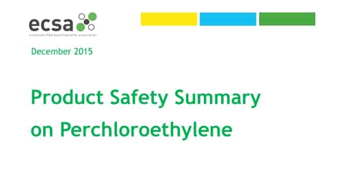 Product Safety Summary PER December 2015